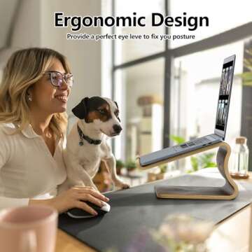 SAMDI Wood Laptop Stand for Ergonomic Desk Comfort