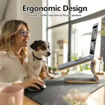 SAMDI Wood Laptop Stand for Ergonomic Desk Comfort