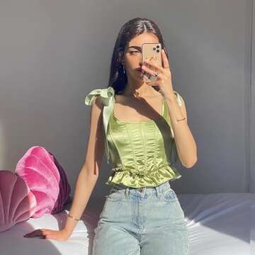 Stylish LIEEDRSF Green Corset Top for Women