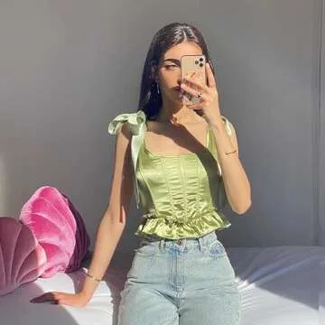 Stylish LIEEDRSF Green Corset Top for Women