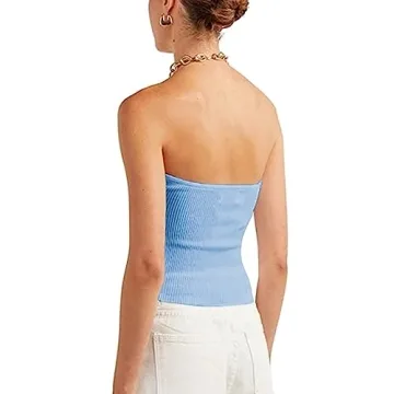 Stylish Women's Strapless Knit Top for Summer Fashion