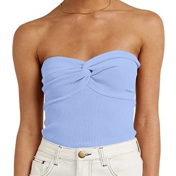 Stylish Women's Strapless Knit Top for Summer Fashion