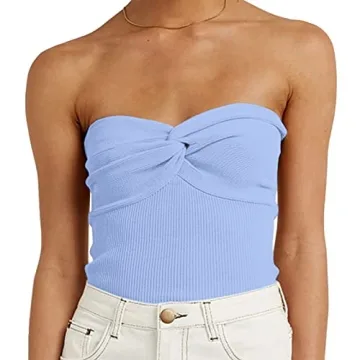 Stylish Women's Strapless Knit Top for Summer Fashion