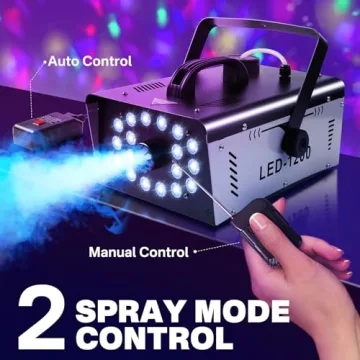 1200W Fog Machine with Lights and Remote Control for Events