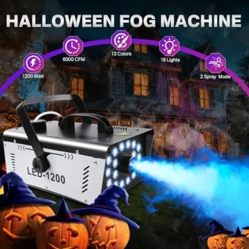 1200W Fog Machine with Lights and Remote Control for Events