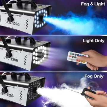 1200W Fog Machine with Lights and Remote Control for Events