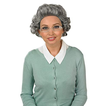 fun shack Old Lady Wig for Women, Short Gray Wig, Gray Grandma Wig, Old Lady Wig White, Old Lady Hai...