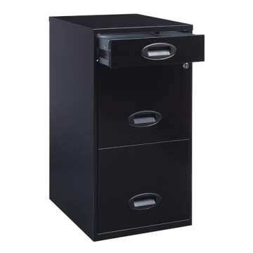 Realspace® SOHO 18"D 3-Drawer Organizer Vertical File Cabinet, Black