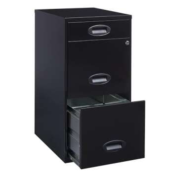 Realspace® SOHO 18"D 3-Drawer Organizer Vertical File Cabinet, Black