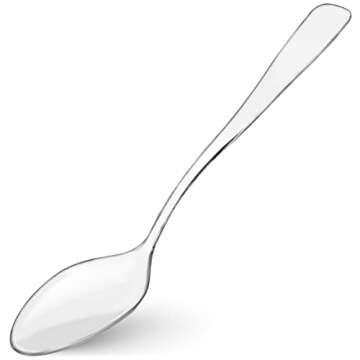 Loreso Plastic Mini Clear Dessert Spoons For Miniature Dessert Cups, Tasting Party, Sampling, Ice Cream, Small Catering Supplies - Reusable 50 CT