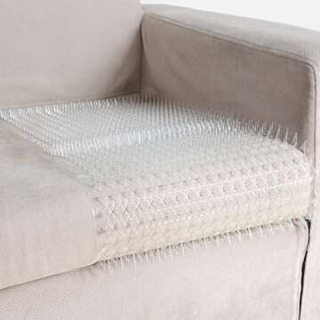 10 Pcs Cat Spike Mat Outdoor Indoor Cat Deterrent Scat Mat Keep Cats/Dogs Off Counter Pet Deterrent Training Mats Plastic Mats with Spikes (18.3 Sq.ft,16" x 13")