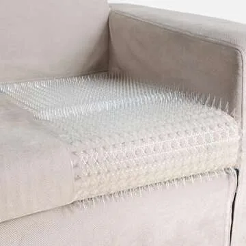 10 Pcs Cat Spike Mat Outdoor Indoor Cat Deterrent Scat Mat Keep Cats/Dogs Off Counter Pet Deterrent Training Mats Plastic Mats with Spikes (18.3 Sq.ft,16" x 13")