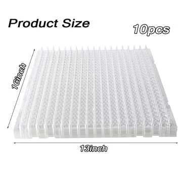 10 Pcs Cat Spike Mat Outdoor Indoor Cat Deterrent Scat Mat Keep Cats/Dogs Off Counter Pet Deterrent Training Mats Plastic Mats with Spikes (18.3 Sq.ft,16" x 13")