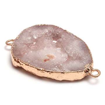 Stunning 5Pcs Druzy Agate Links for Jewelry Making