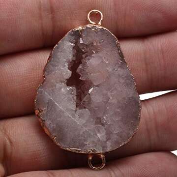 Stunning 5Pcs Druzy Agate Links for Jewelry Making