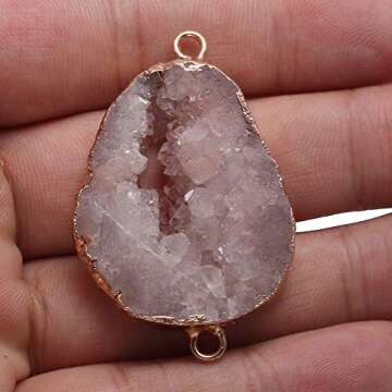 Stunning 5Pcs Druzy Agate Links for Jewelry Making