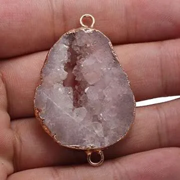 Stunning 5Pcs Druzy Agate Links for Jewelry Making