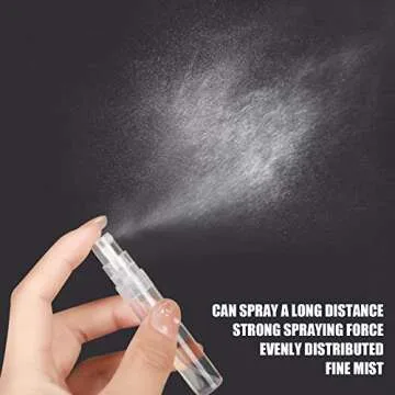 Fandamei 60PCS 5ml Mini Spray Bottle, Mini Clear Plastic Spray Bottle Empty, Fine Mist Refillable Mini Perfume Bottle, Perfume Atomizer, Small Empty Sample Containers, Plastic Portable Travel Bottle