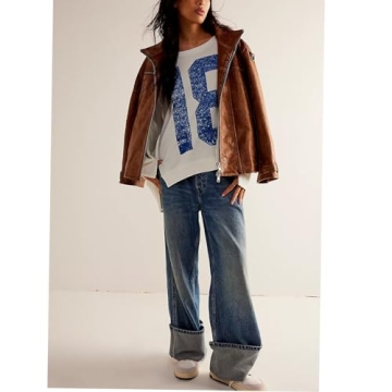 Amiblvowa Oversized Y2K Graphic Sweatshirt for Women