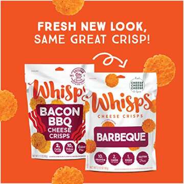 Whisps BBQ Cheese Crisps | Keto Friendly Low Carb Snack