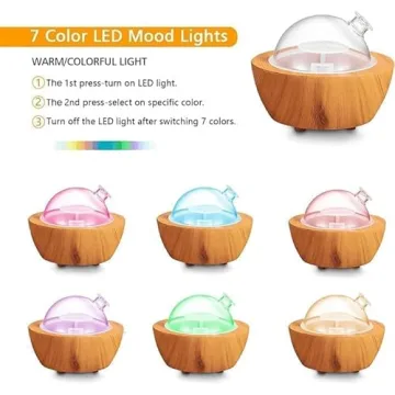 280ml Elegant Glass Essential Oil Diffuser with LED Lights
