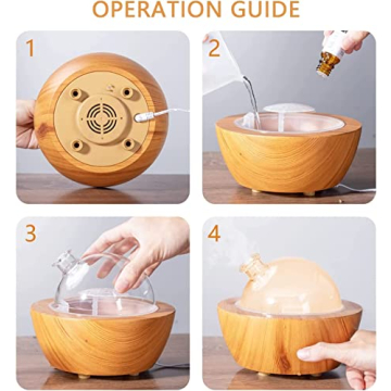 280ml Elegant Glass Essential Oil Diffuser with LED Lights