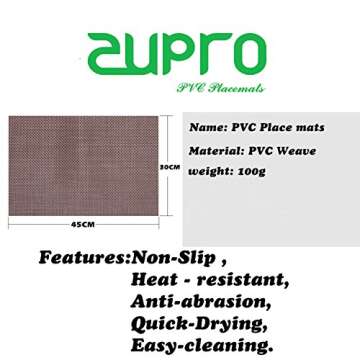 Zupro Placemats Set of 4 Washable Heat-Resistant Non Slip Braided Table Mats Woven PVC Vinyl Kitchen Dining Patio Table Place Mats for Dinner Parties BBQs Indoor and Ourdoor Use.18"x12"(Pink)