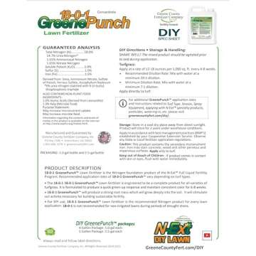 18-0-1 GreenePunch Bio-Stimulant One Quart (32 oz = Covers up to 2,000 sq ft) with Macro and Micronurients, Humic Acid and Sea Kelp