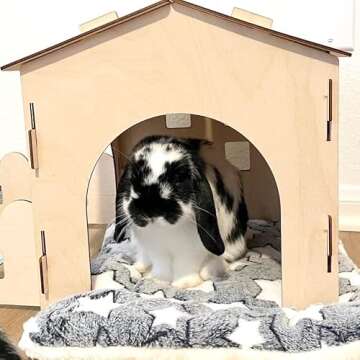 TOKIHUT Wooden Rabbit Cabin House Hideout Hideaway