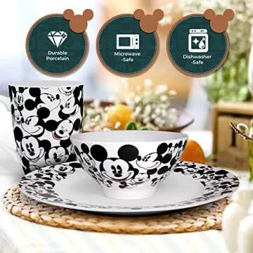 Mickey Mouse All Over Coffee Mugs Set of 4 - Dishwasher Safe