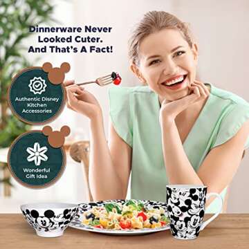 Mickey Mouse All Over Coffee Mugs Set of 4 - Dishwasher Safe