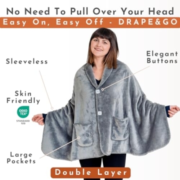 Premium Double Layer Poncho Blanket for Women