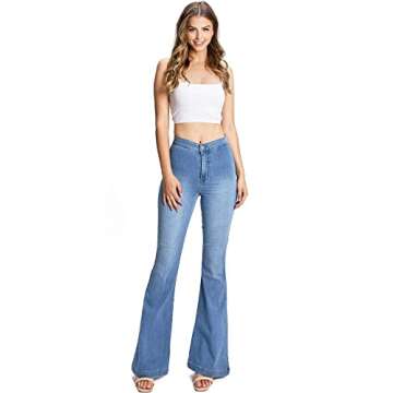 Stylish High Waisted Flared Bell Bottom Jeans for Juniors