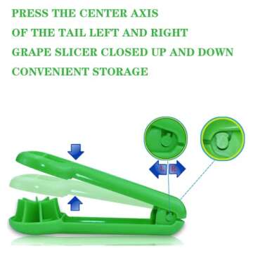 HLDIFENGGS Baby Grape Quarterer Slicer Cutter For Toddlers Babies Seedless Kitchen Children's Cherry Tomato Cooking Gadget Multi-Functional Vegetable Fruit Salad Making Pizza Dispenser Portable Tool