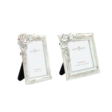GIFTY GIFTY Vintage Floral Mini Frame Set/Set of 2 / 2x3 & 2.5x2.5 In | For Tabletop Display | Perfe...