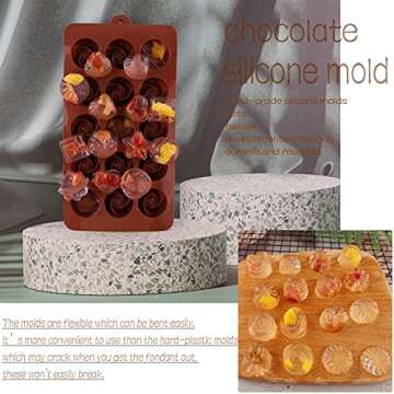 WANTan Premium Silicone Chocolate Candy Molds - 6 Pack, Heat Resistant, Non-Stick