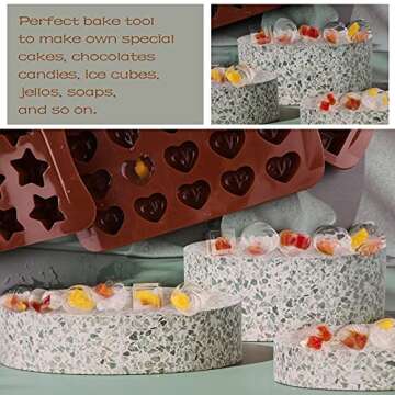 WANTan 6-Pack Silicone Chocolate Candy Molds for All Occasions