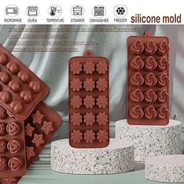 WANTan 6-Pack Silicone Chocolate Candy Molds for All Occasions