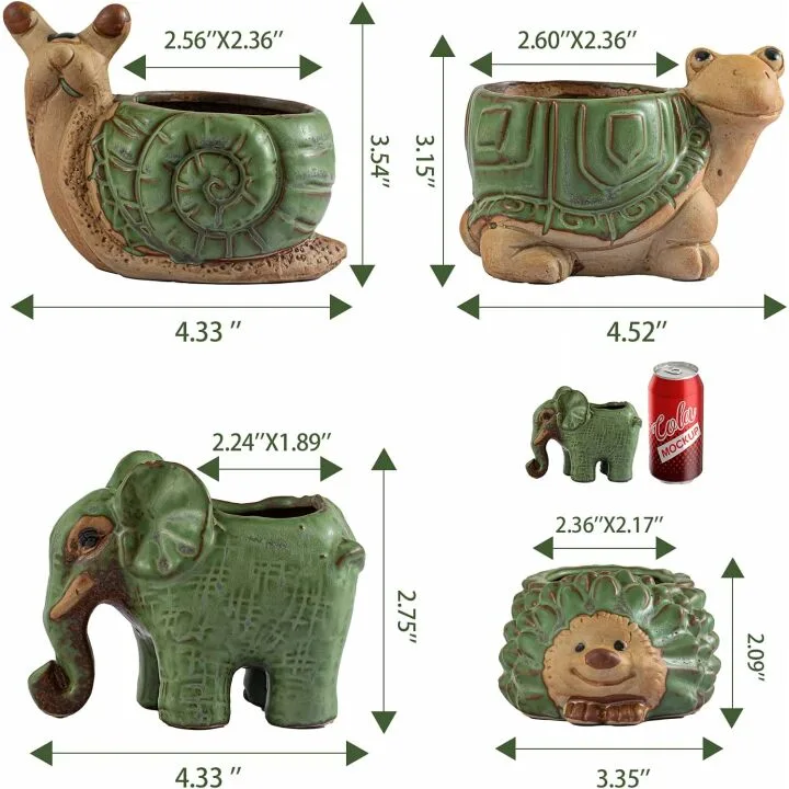 Cute Animal Succulent Pots Set for Indoor Decor