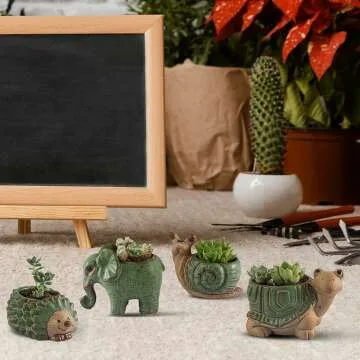 Cute Animal Succulent Pots Set for Indoor Decor