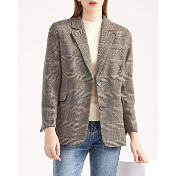 ebossy Women’s Notch Lapel Blazer with Deep Pockets
