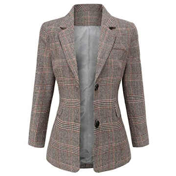 ebossy Women’s Notch Lapel Blazer with Deep Pockets