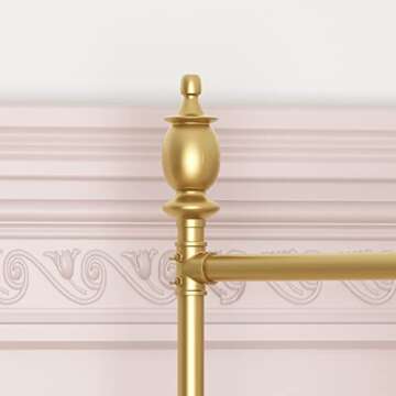 FONECHIN Gold Clothing Rack, Boutique Clothes Rack with Shelf for Display, Heavy Duty Garment Rack for Retail Use (47.24L)