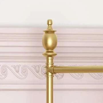 FONECHIN Gold Clothing Rack, Boutique Clothes Rack with Shelf for Display, Heavy Duty Garment Rack for Retail Use (47.24L)