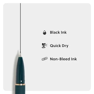 U Brands Catalina Felt Tip Pens, Set of 6, Soft Touch Jewel Tones with Gold Details, Medium (0.7 mm) Point, Black Ink