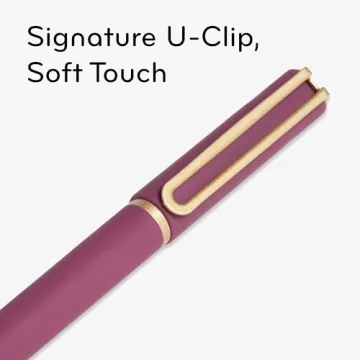 U Brands Catalina Felt Tip Pens, Set of 6, Soft Touch Jewel Tones with Gold Details, Medium (0.7 mm) Point, Black Ink