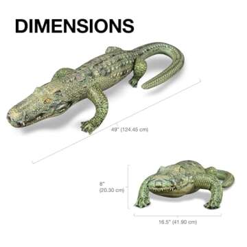 Jet Creations Alligator Inflatable 49" (76" Head to Tail) Long, Green with Armor Imprint, Realistic ...