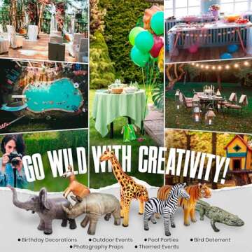 Jet Creations Alligator Inflatable 49" (76" Head to Tail) Long, Green with Armor Imprint, Realistic Wild Animal, Sports Team Mascot, Pool, Garden Decor, Photo Prop, Bird Deterrent, 1 pc