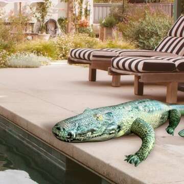 Jet Creations Alligator Inflatable 49" (76" Head to Tail) Long, Green with Armor Imprint, Realistic Wild Animal, Sports Team Mascot, Pool, Garden Decor, Photo Prop, Bird Deterrent, 1 pc