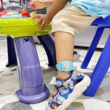 AirTag Bracelet for Kids, AirTag Holder with Stretchy Wristband, Anti-Lost Watch Band for Apple Air Tag, Adjustable Protective Case for Toddler Adults, Airtag Band for Wallet